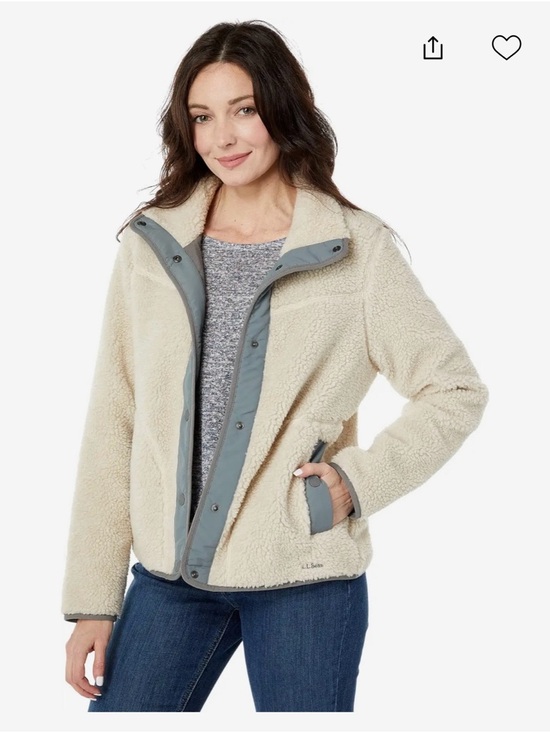 L.L. Bean Jackets & Blazers - L.L. Bean Soapstone Sherpa Fleece Jacket NWT